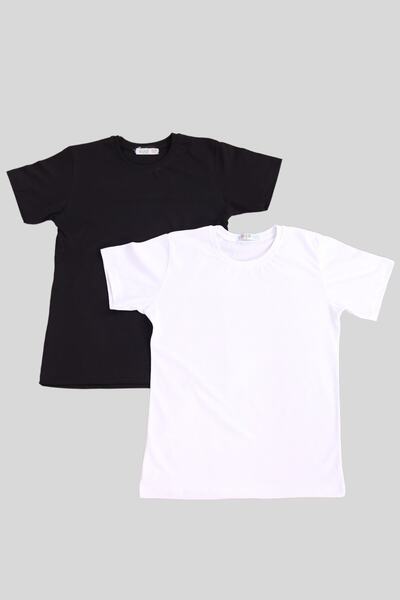 çiko kids Pachet de 2 tricouri/tricouri pentru copii unisex cu guler rotund d...