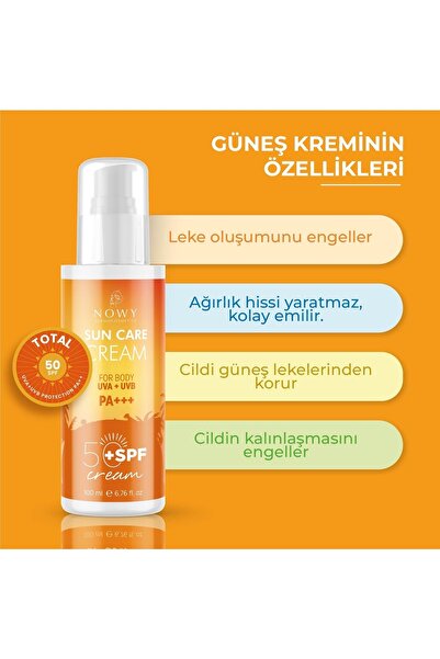 nowy Spf 50 Uvb Ve Uva Yüksek Korumalı Yüz&vücut Güneş Kremi Leke Karşıtı(nıacınamıde Arbutın )100ml