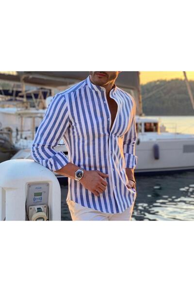 Piola Club Ανδρικό πουκάμισο Judge Collar ριγέ Slim Fit