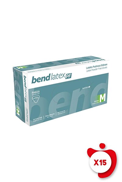 BEND Latex Pudrasız Lateks Eldiven M Beden Beyaz 100'lü 15 Paket