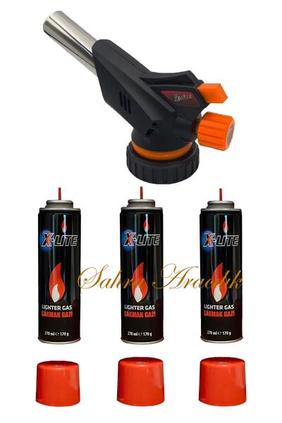 X-Lite Firebird Büyük Pürmüz Başlıgı Lpg Kartuş Ve Normal Çakmak 3 Lü Gaz Set 3+1
