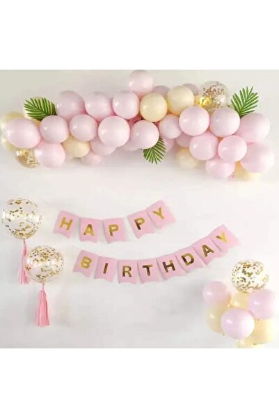DÜVENCİ TİCARET Çıtıpitıstore Pink Birthday Balloon Set