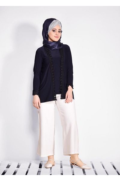 TRENDTESETTÜR 2802 Μοντέλο Guipure Λεπτομερής μπλούζα 2 τεμαχίων