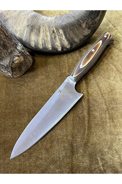 Yenisehirli bileyici Akman Knıfe El Yapımı Verzalit Saplı Şef Bıçağı Tam Boy ...
