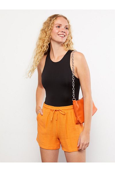 LC Waikiki Einfarbiger ärmelloser Damen-Bodysuit mit Rundhalsausschnitt