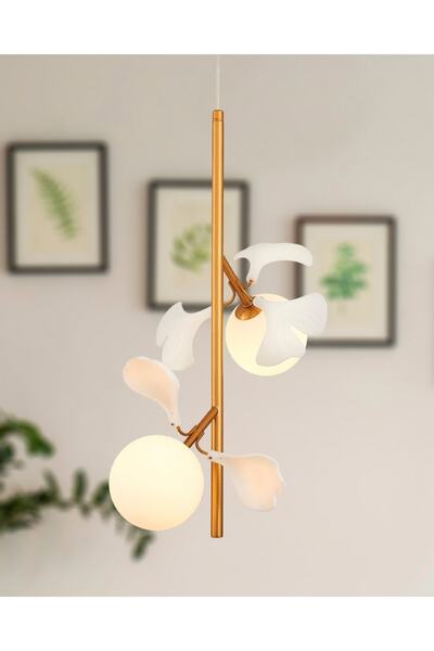 Özcan Aydınlatma 2713-1A Ivy Tekli Sarkıt Sarı