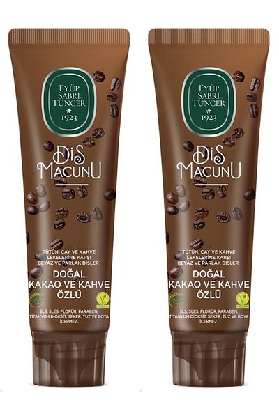 Eyüp Sabri Tuncer Natural Cocoa and Coffee Extract Toothpaste 90 Ml X 2 Pieces