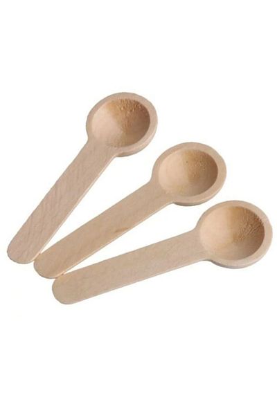 minufco 12 Natural Wooden Spice and Jam Spoons