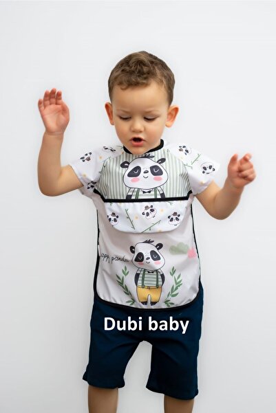 dubi baby مريلة أطفال بدون أكمام بنمط الباندا