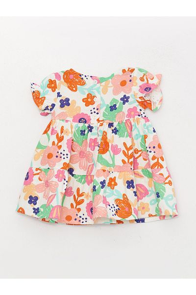 LC Waikiki Patterned Crew Neck Baby Girl Dress