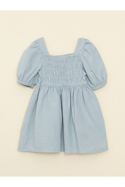 LC Waikiki Βασικό βρεφικό φόρεμα με κοντό μανίκι με λαιμόκοψη