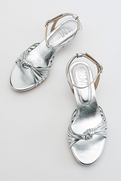LuviShoes Vind Lame Metallic Women's Heeled Sandals