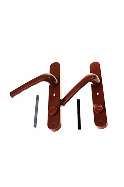 abnturk Banyo Ve Tuvalet Için Kilitli Pvc Kahve Rengi Kapı Kolu