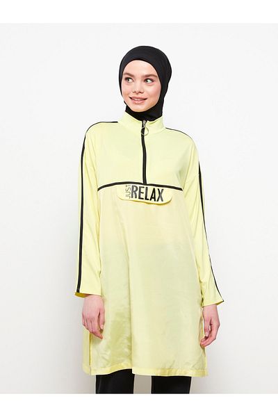 LC Waikiki Σετ γυναικείο μαγιό Hijab με στάμπα με ψηλό γιακά