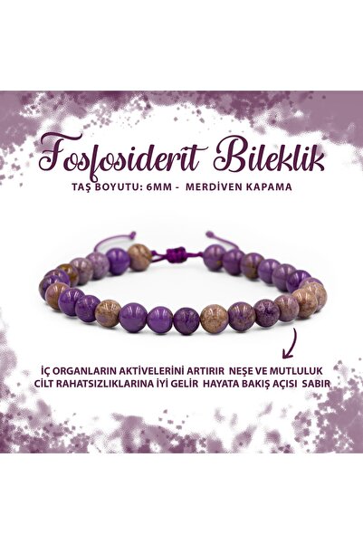 Deniz Doğal Taş Sertifikalı Fosfosiderit 6mm Merdiven Kapama Doğal Taş Bileklik