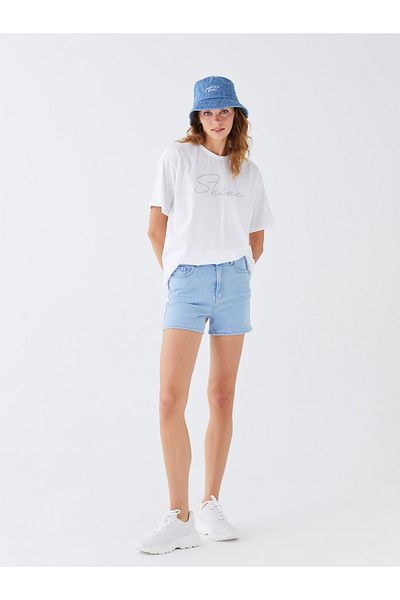 LC Waikiki High Waist Slim Fit Women's Jean Shorts
