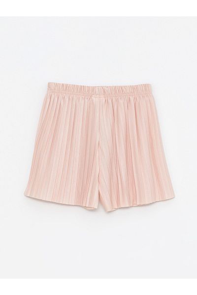 LC Waikiki Basic Pleated Girl's Shorts with Elastic Waist