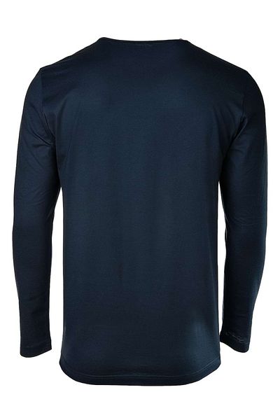 NOVILA Herren Shirt, langarm - Loungewear, Rundhals, 1/1 Arm, Baumwolle, einfarbig