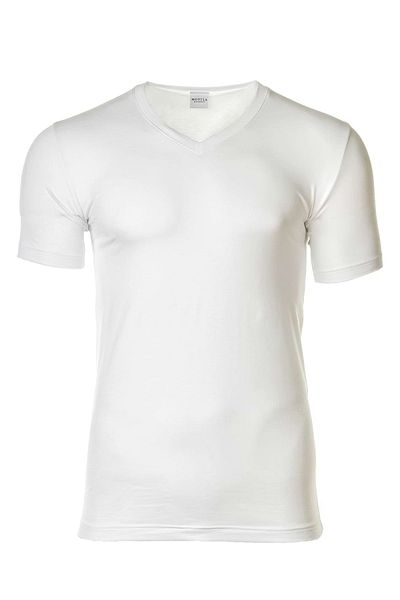NOVILA Herren T-Shirt – V-Ausschnitt, Stretch-Baumwolle, Fein-Single-Jersey