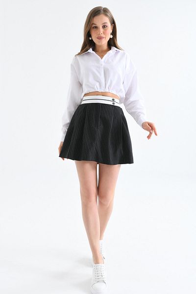 VOLT CLOTHİNG Gestreifter Rock mit elastischer Taille für Damen