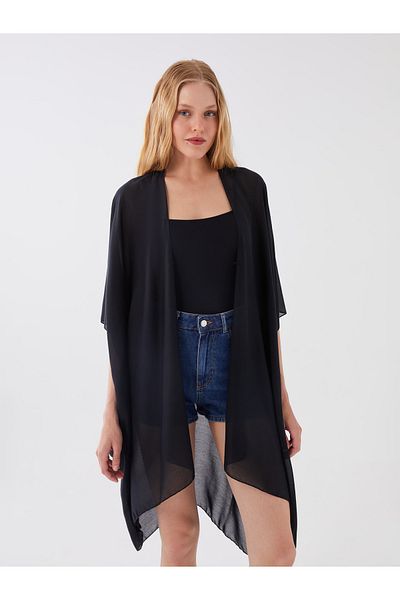 LC Waikiki Flacher Kimono mit Schalkragen und kurzen Ärmeln für Damen