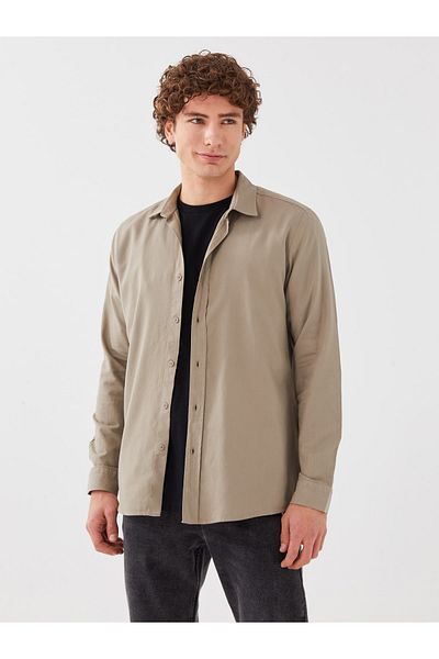 LC Waikiki Ανδρικό πουκάμισο Gabardine - Slim Fit, μακρυμάνικο