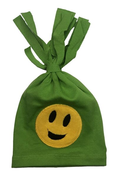 Albimama Gulen Surat Emoje Nakıslı Kukuletalı Bebek Bere (esnek Kumas)