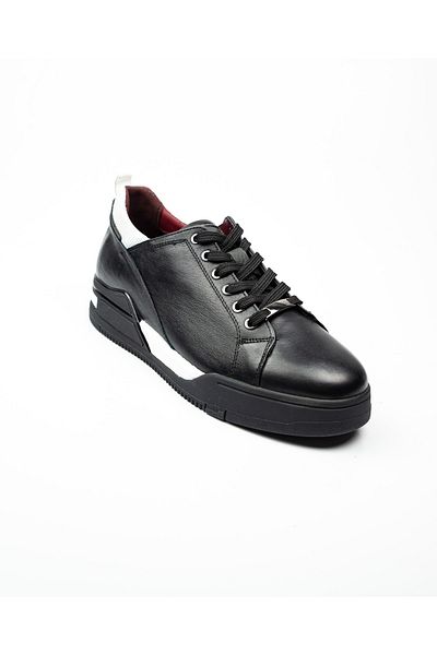 MARCOMEN 17369 Black Leather Men's Casual Shoes