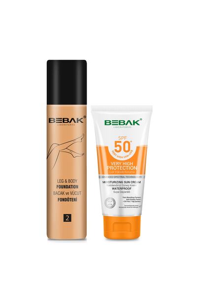 Bebak Bacak Fondöteni Medium Orta 2 Numara 75 Ml + Nemlendirici Güneş Kremi 50+ Spf Yüksek Koruma 75 Ml