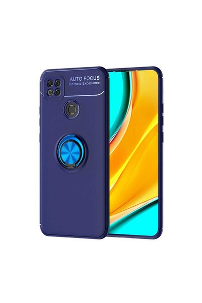 ZM STORE جراب Xiaomi Redmi 9c مع حامل حلقي وغطاء رافيل ذو سطح خلفي ناعم وناعم