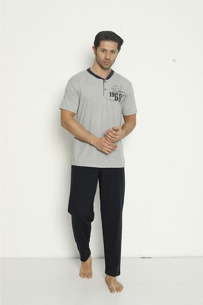 Ayans Pijama Σετ ανδρικές πιτζάμες καλοκαιρινές βαμβακερές χτενισμένες (süprem).