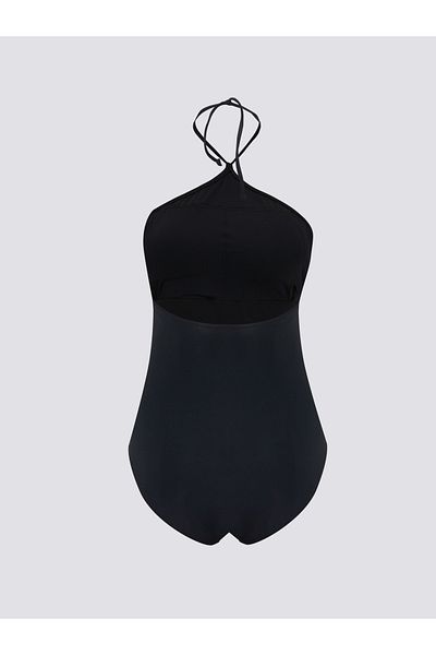 LC Waikiki Damen-Badeanzug – einfarbig, mit Neckholder-Detail