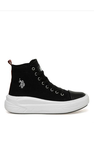 U.S. Polo Assn. BAZA. Polo Assn. Clementine Tex 3FX - Tenis casual negru cu talpă groasă pentru femei