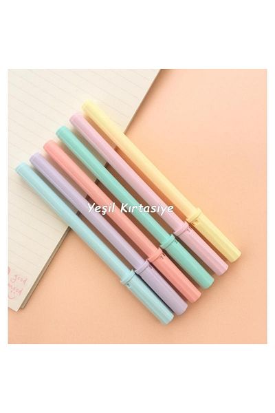 YEŞİLDESİGN Pastel Color 6 Pack Felt Tip Pen