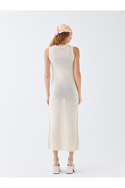 LC Waikiki Women's Crew Neck Plain Beach Dress