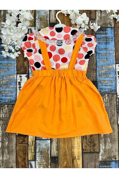 Esterella Rochie pentru fetiță / Cămașă cu mânecă scurtă cu buline / 100% bumbac / Rochie Slopet