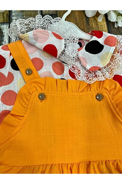 Esterella Lányruha / Pöttyös rövid ujjú ing / 100% pamut / Slopet ruha