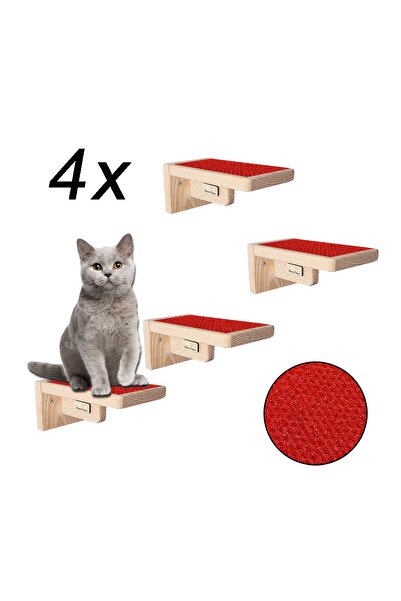 Barış Dizayn Doğal Ahşap Güçlendirilmiş 18cm Kedi Basamağı Kedi Köprüsü Duvar...