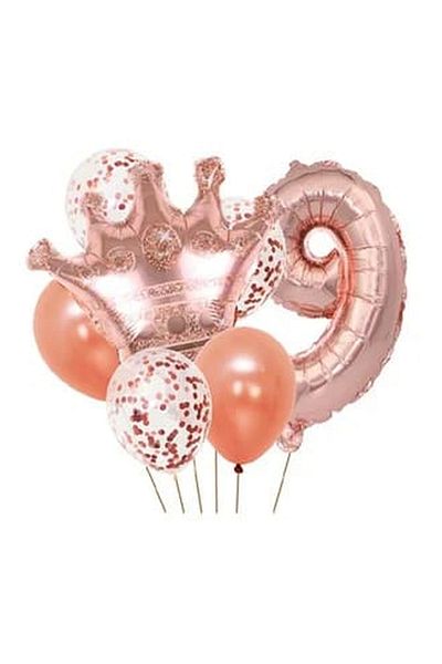 DÜVENCİ TİCARET Çıtıpitıstore Rose Gold Age Balloon Set