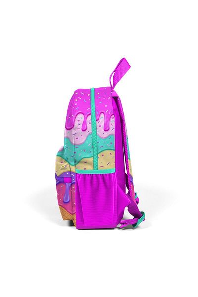 Coral High Rucsac cu fantă mică, roz, model înghețată colorată, două compartimente 23531