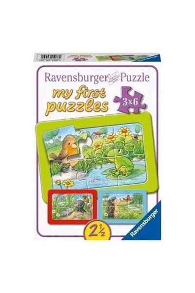 RAVENSBURGER Çocuk Puzzle Küçük Hayvanlar 3x6 Parça