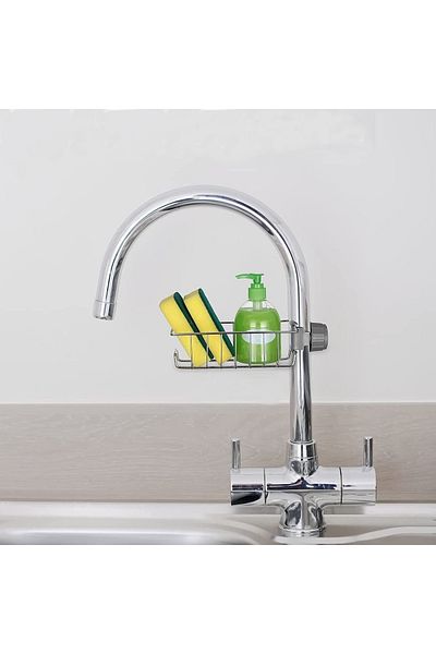 Sas Haus Kitchen Bathroom Shower Faucet Top Rack Soap Sponge Hanger Shelf Single Layer