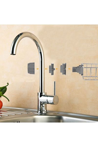 Sas Haus Kitchen Bathroom Shower Faucet Top Rack Soap Sponge Hanger Shelf Single Layer