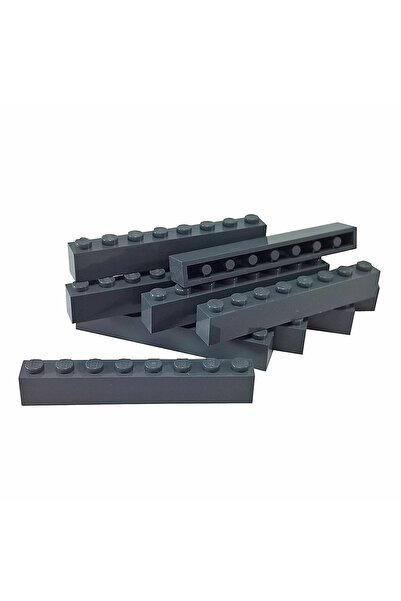 LEGO Original Accessory Custom Moc Creator Brick 1 X 8 Brick Dark Grey 4 Piec...