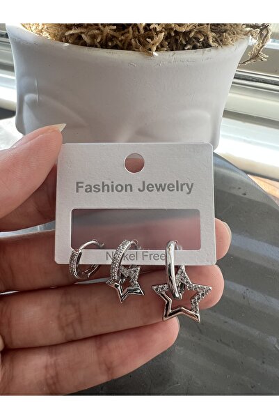 Richard Jewell Jewell Çelik Renk Atmaz Garantli Faturalı Küpe Gümüş Renk