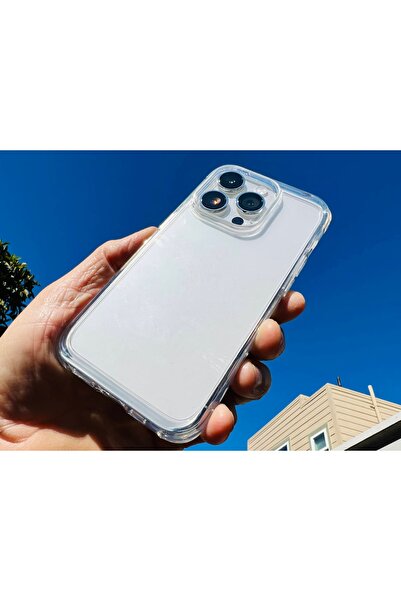 Powerfox Iphone 14 Pro Max Uyumlu Kamera Korumalı Şeffaf Tıpalı Kılıf