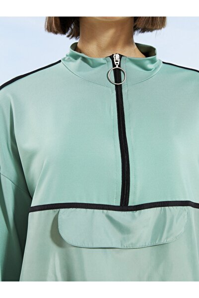 LC Waikiki High Collar Plain Long Sleeve Women's Hijab Swimsuit Top