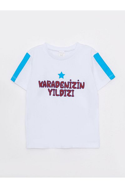 LC Waikiki Crew Neck Short Sleeve Printed Cotton Baby Boy T-Shirt