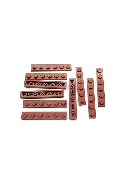 LEGO Original Moc Custom Accessory Creator Plate 1 X 6 Flat Brick Brown 4 Pieces to Ship
