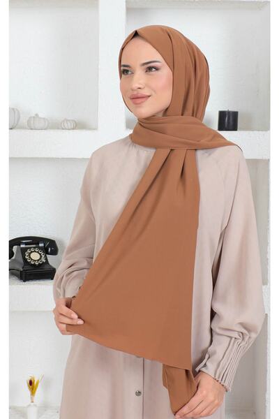 VIEN POLO Розкішний шарф з мединського шовку, коричневий S1900